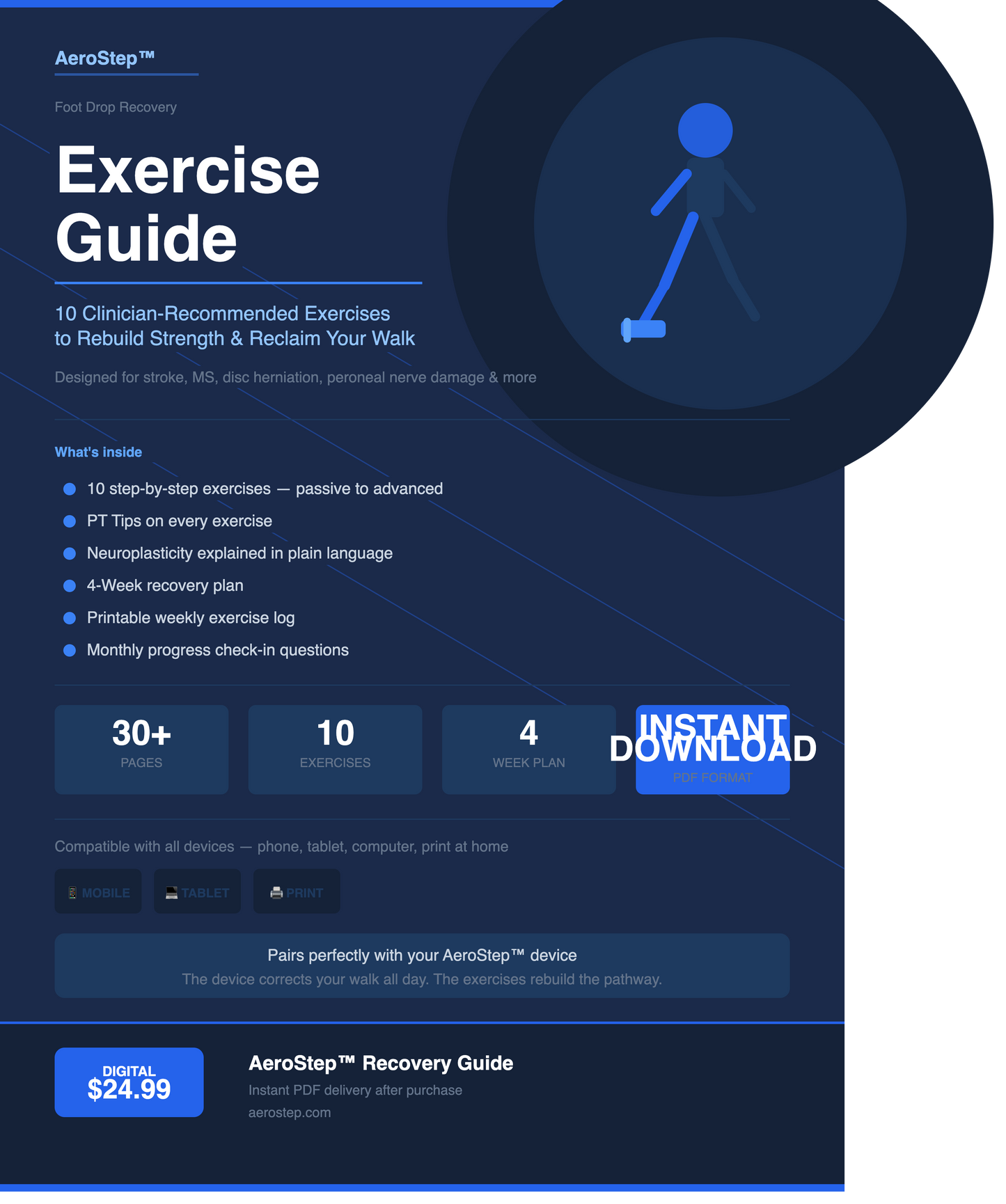 AeroStep™ Foot Drop Recovery Exercise Guide — Digital Ebook